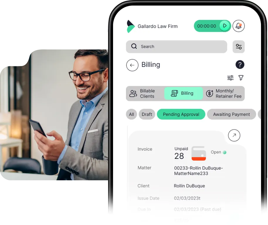 Billing application user interface