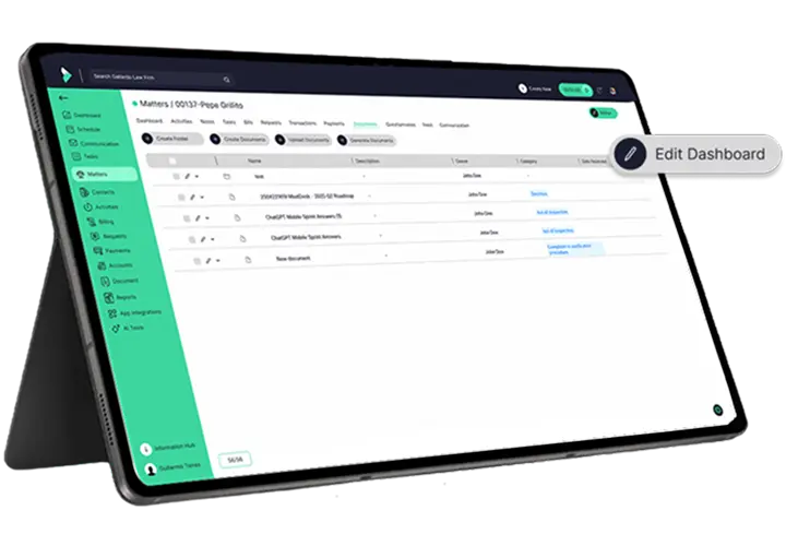 Document management application user interface