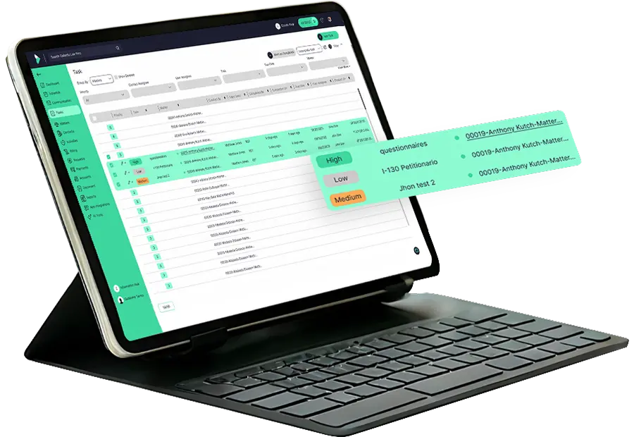 Task management application user interface